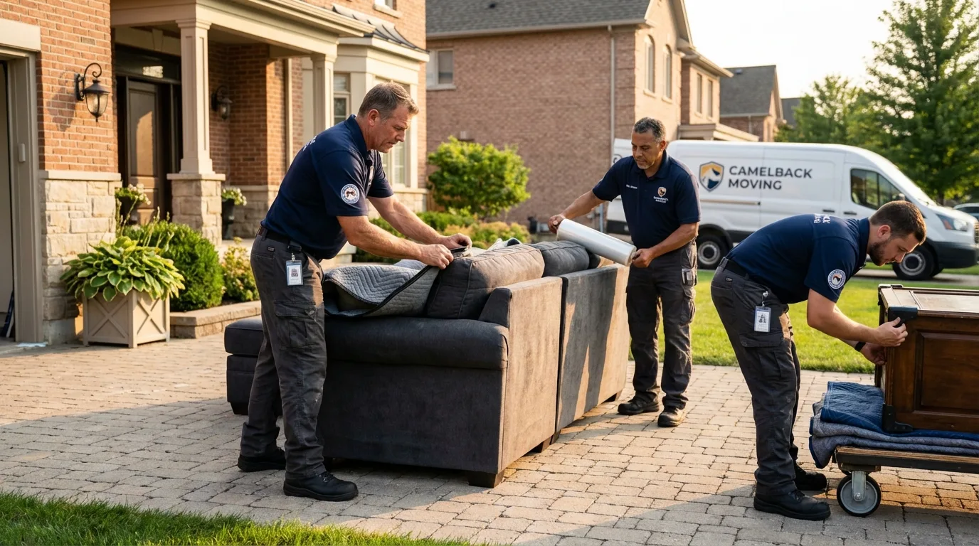 Large estate moving crew wrapping furniture in Mill Hall, PA