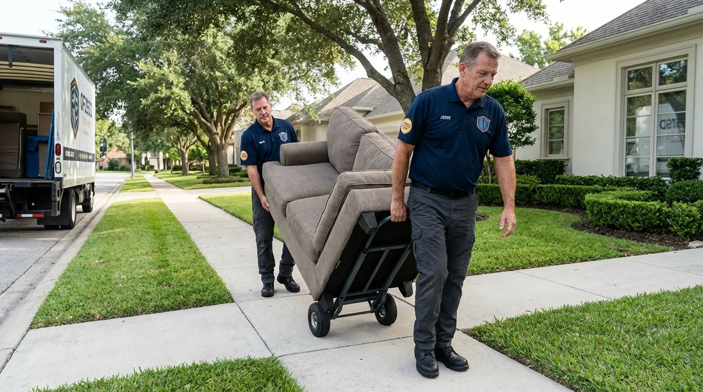 Local residential moving crew loading furniture in Mill Hall, PA